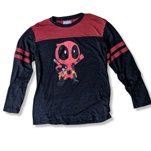 Marvel Deadpool Large Long Sleeve Black Red